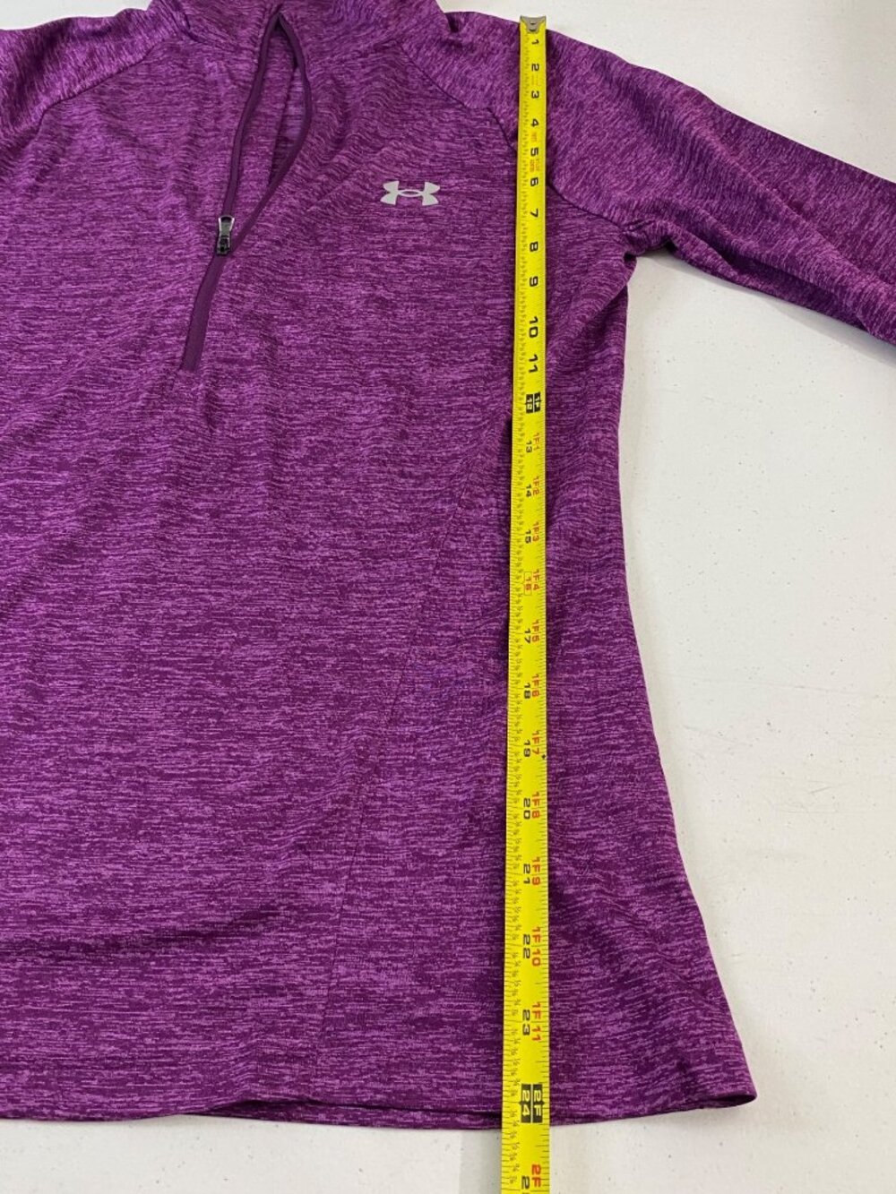 Under Armour Women Small HeatGear 1/4 Zip Pullover Purple Activewear - Picture 7 of 10